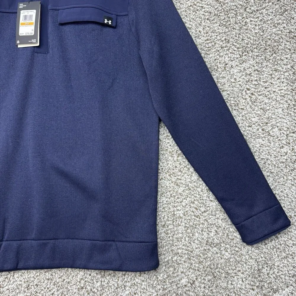 Under Armour Storm Sweater Men's Small‎ Blue 1/2 Zip Fleece Pullover Golf New